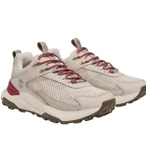 Timberland Motion Access Low Lace Waterproof Sneaker-LT Taupe Mesh/Red -Sz: 11.5